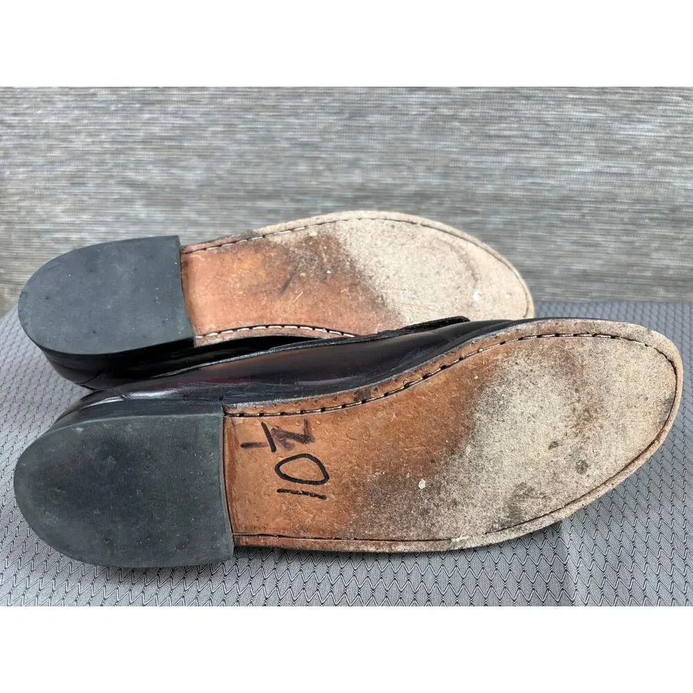 Tassel Loafers Shoes Mens Size 10.5D Brown Leather Slip On Dress Lined